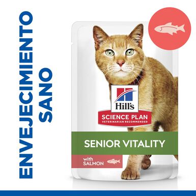 Hill’s Science Plan Youthful Vitality Adult Mature 7+ Salmón sobre para gatos